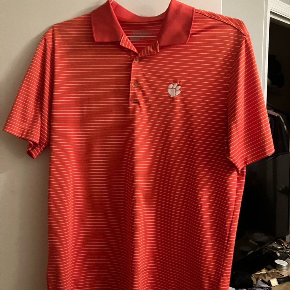 Clemson Nike Men's Red Striped Polo Shirt